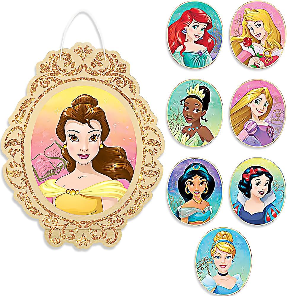 Amscan Disney Princess glitter wall frame with character cutout.