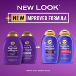 OGX hair conditioner pump and purple bottle cap detail