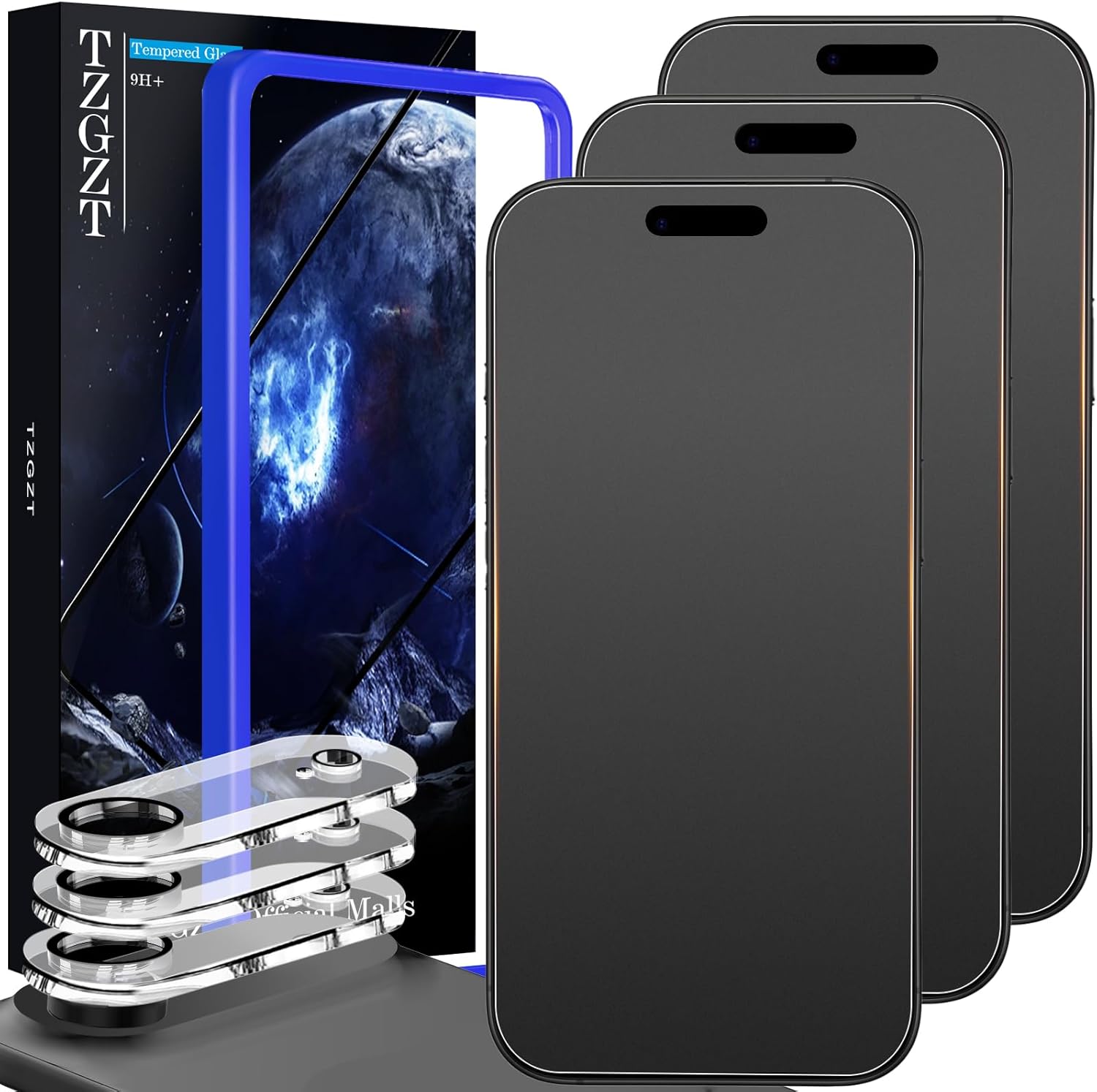 TZGZT anti blue light matte screen protector three pack for iPhone 17 Air front view showcasing zero glare finish