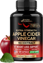 Nutraharmony pure apple cider vinegar capsules front view bottle packaging