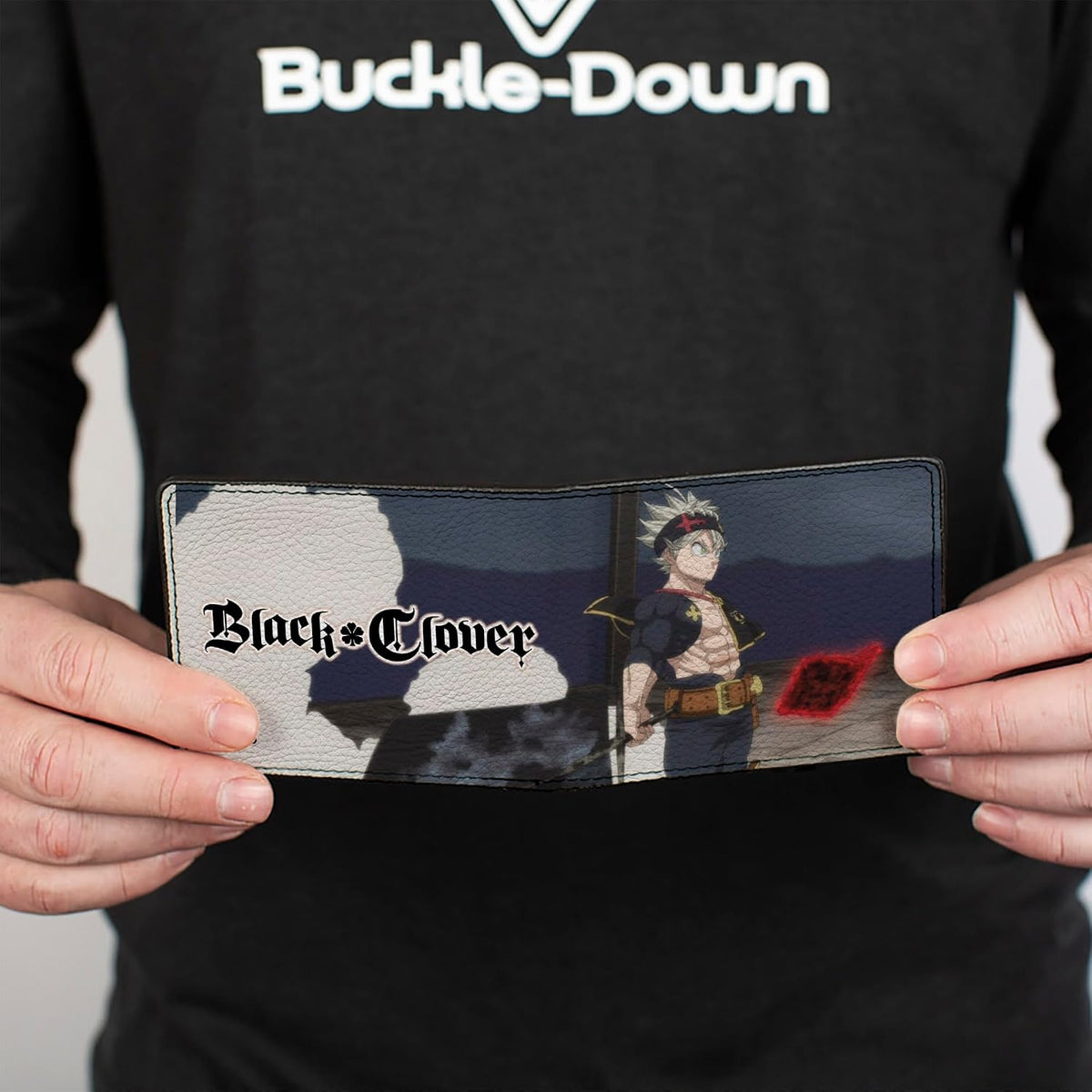 Buckle-Down Black Clover wallet windowed ID holder view