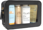 LETGO clear beach makeup bag front view with visible skincare products
