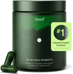 Seed DS01 Daily Synbiotic green jar front view for authentic gut health supplement