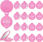 Gulfmew inspirational compact mirror set 18 count front view showing pink design