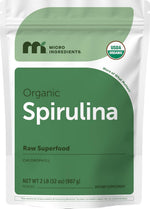 Micro Ingredients organic spirulina powder 2lb front view packaging