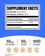 BulkSupplements P5P supplement pure powder texture for energy metabolism support