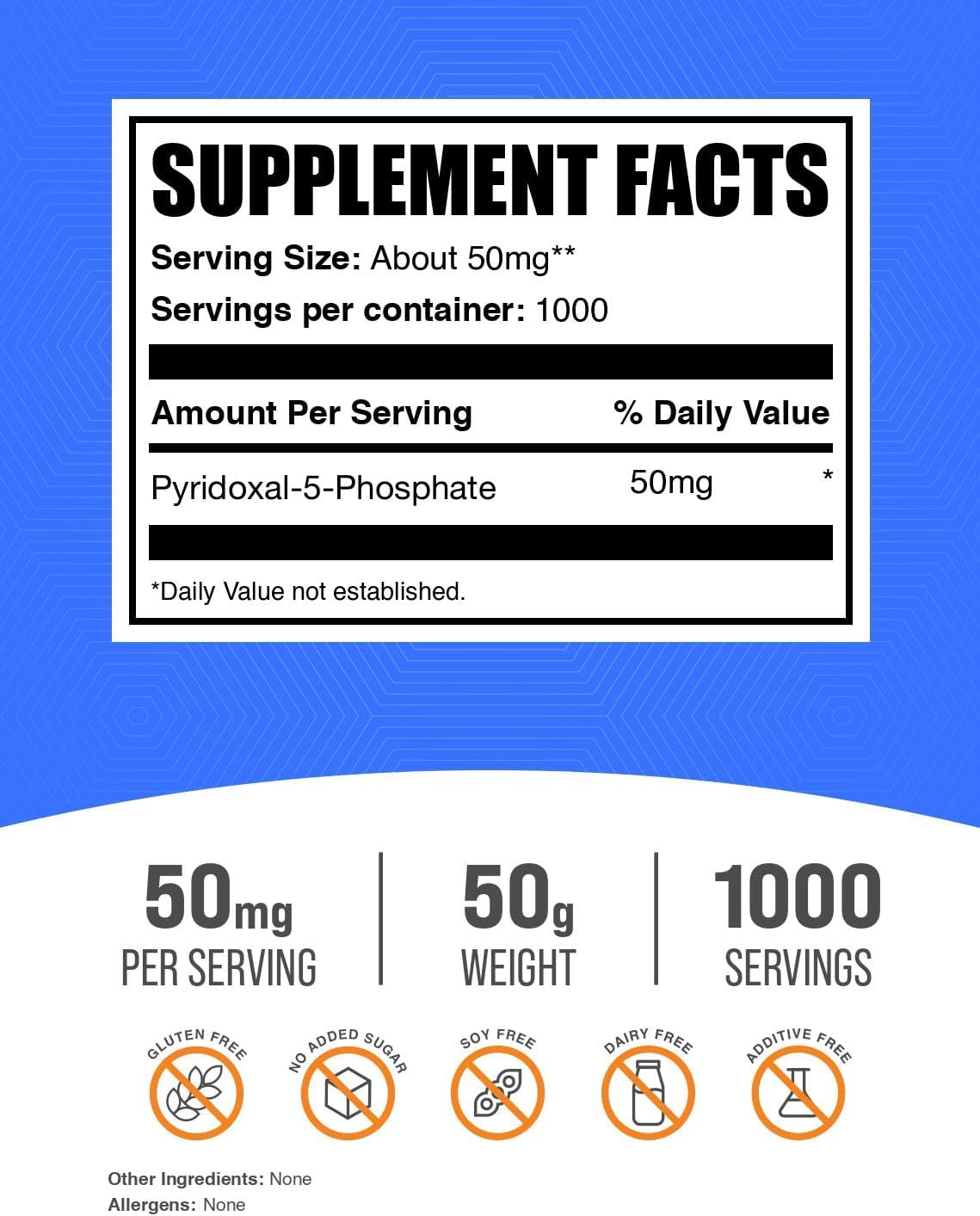 BulkSupplements P5P supplement pure powder texture for energy metabolism support