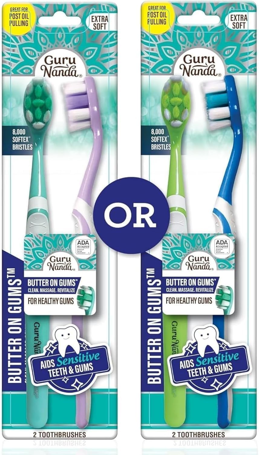 GuruNanda Butter on Gums Toothbrush with Extra Soft Bristles for Sensitive Gums, Soft Toothbrush for Kids & Adults, 2 ct - Image 11