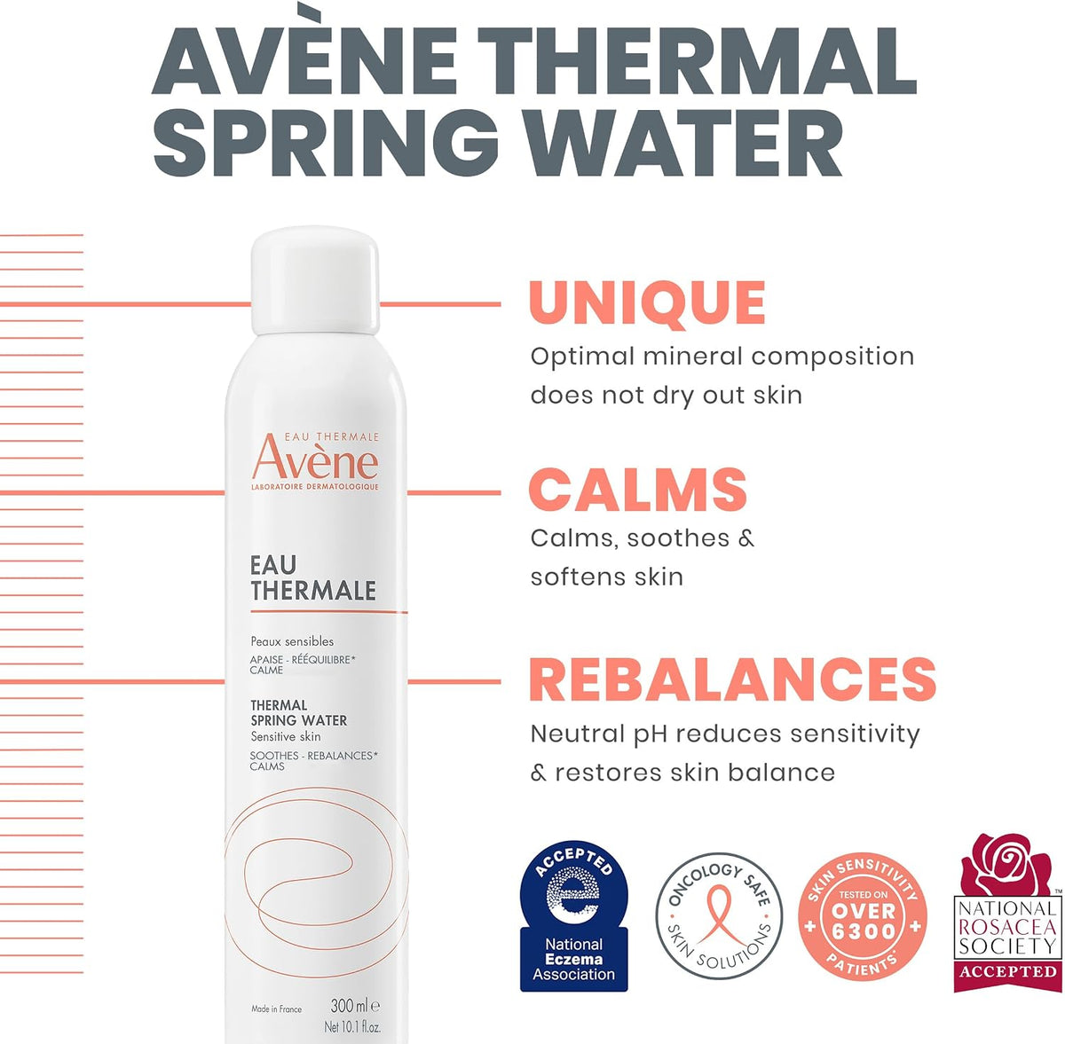 Avène Thermal Spring Water being sprayed as a mist
