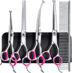 Gimars Titanium Coated Professional 6 in 1 4CR Stainless Steel Dog Grooming Scissors with Safety Round Tip, Heavy Duty Pet Grooming Scissor for Dogs, Cats and Other Animals - Image 12