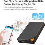 SSK 1TB wireless hard drive connected to mobile smartphone via Wi Fi app