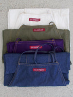 Claypron split leg denim apron folded view