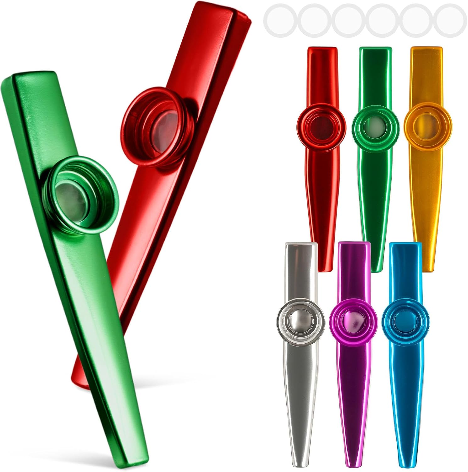 LovesTown metal kazoo musical instruments six pack front view