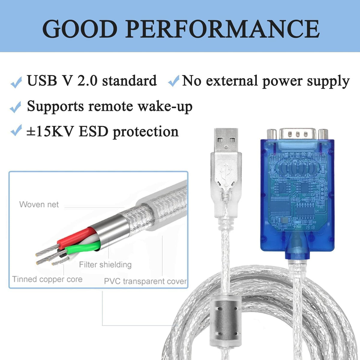 UTEK UT-890A 5ft 1-Port USB to RS-485/422 Serial Converter with ESD Protection - Image 5