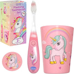 Lily's Home kids flashing timer toothbrush unicorn kit front view