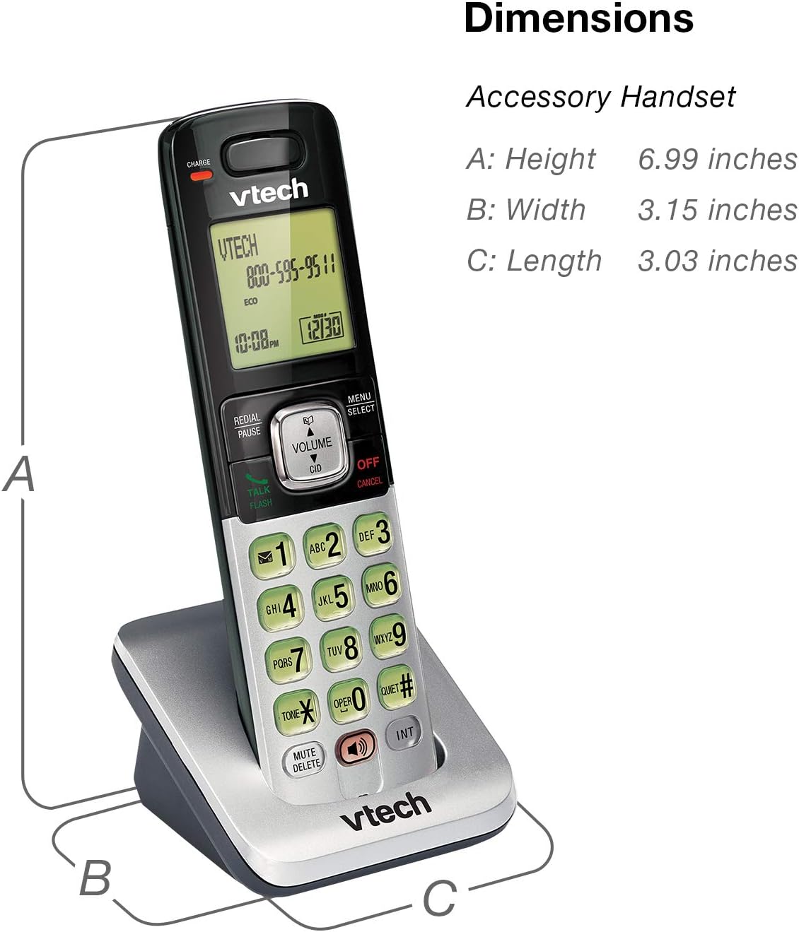 VTech CS6719-2 2-Handset Cordless Phone with Caller ID/Call Waiting, Handset Intercom & Backlit Display/Keypad, Silver - Image 10