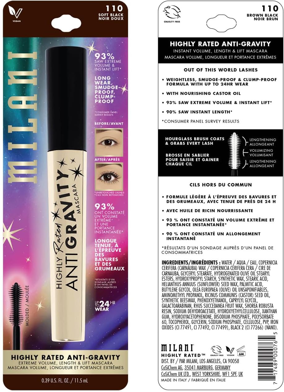 Milani hourglass molded mascara wand close up