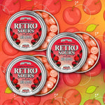 Retro Sours hard candy showing individual tangy fruit flavored tins