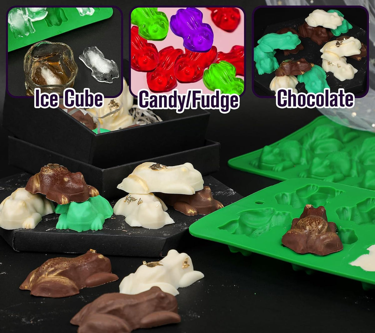 Webake frog candy molds used for homemade chocolates