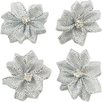 Close up of Libiline rhinestone ribbon flower bows applique.
