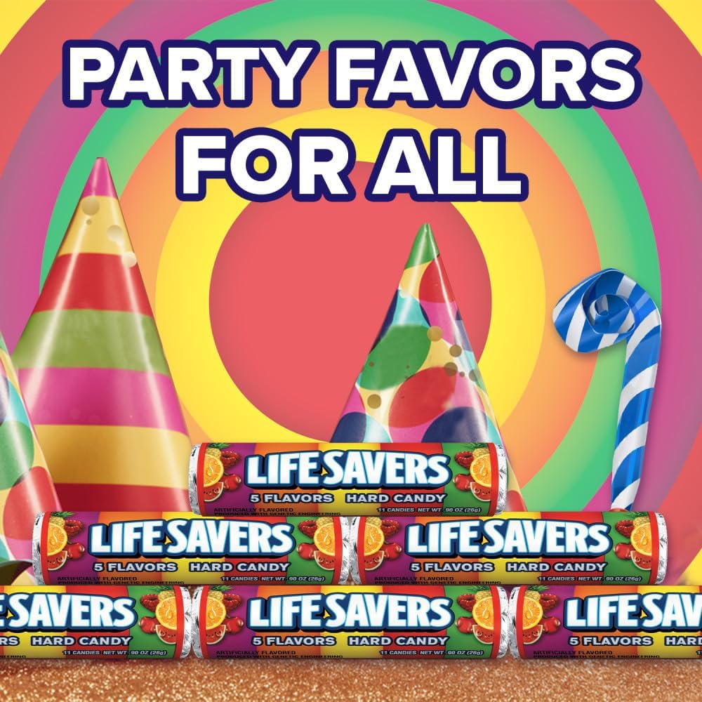 Individually wrapped Life Savers fruit flavored hard candies