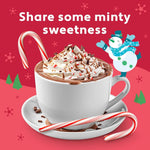 Close up view of the vibrant striped pattern on premium wintergreen confections.