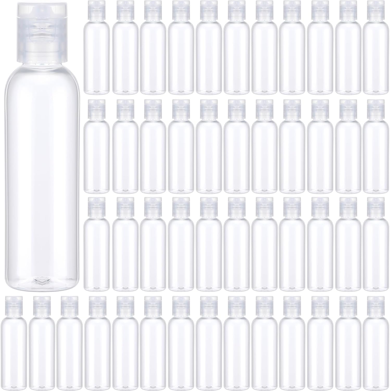 Zhehao 200 pack of clear travel bottles with flip caps for bulk toiletry storage