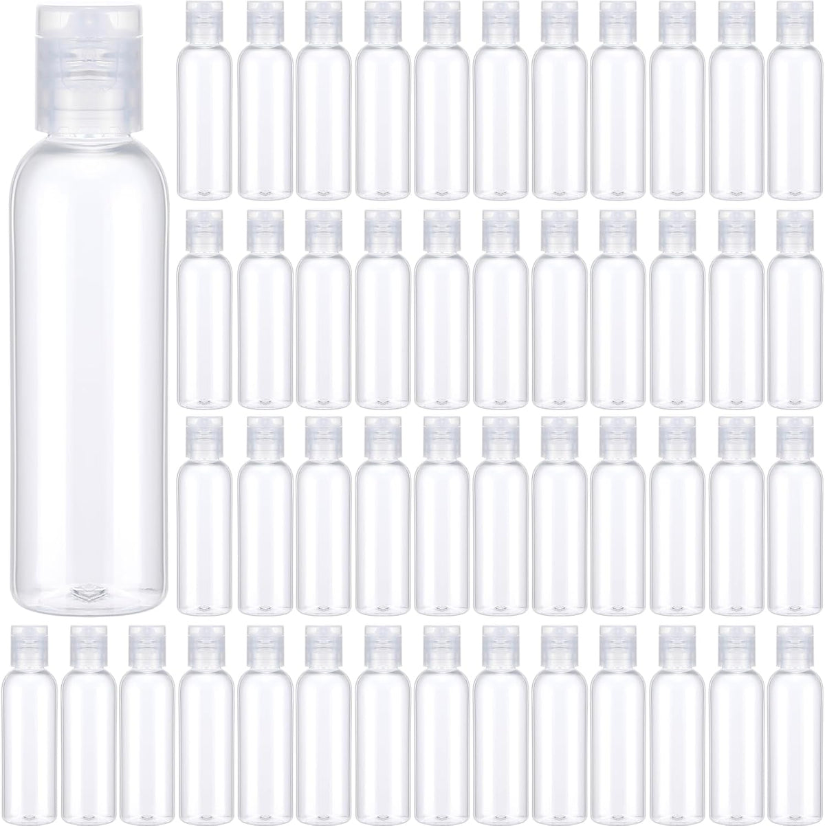 Zhehao 200 pack of clear travel bottles with flip caps for bulk toiletry storage