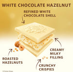 Inside view of Ferrero Rocher hazelnut chocolate square