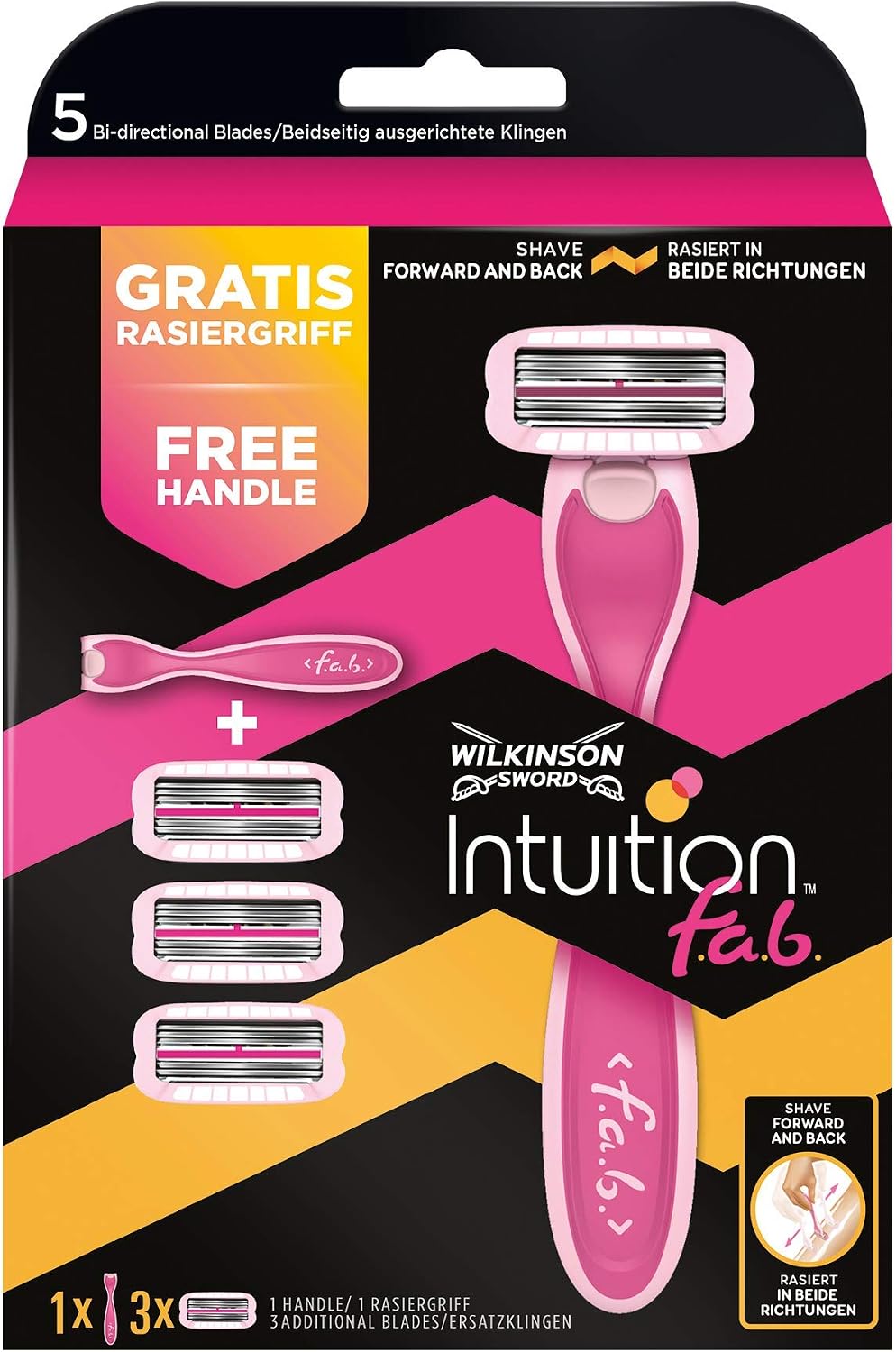 Wilkinson Sword Intuition F.a.b. Value Pack front view razor set