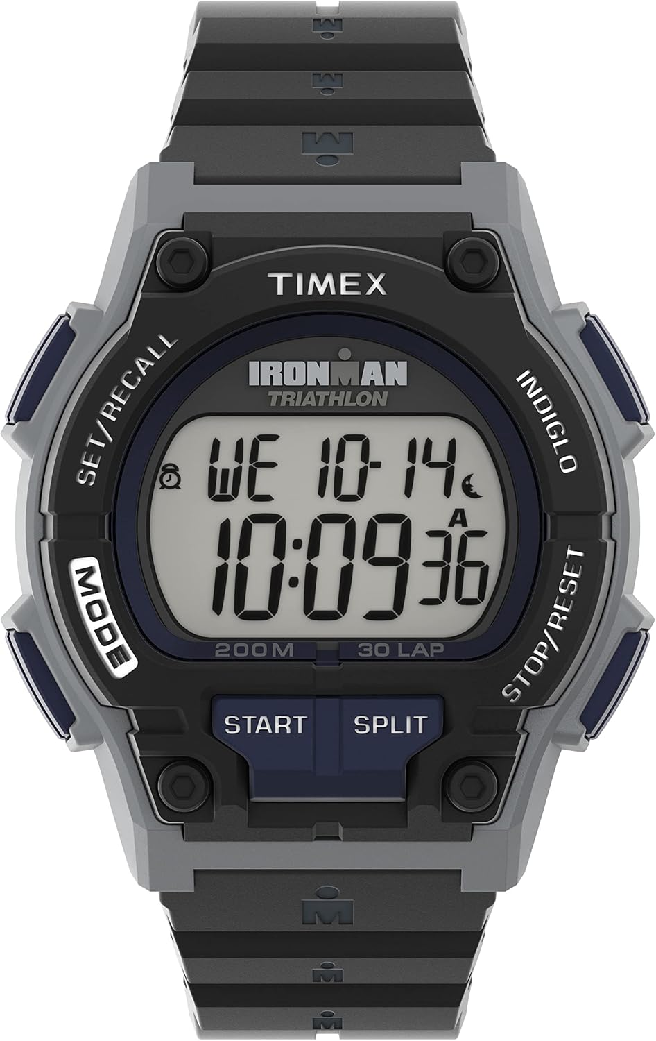 Timex Ironman 42mm watch side profile showing durable resin case