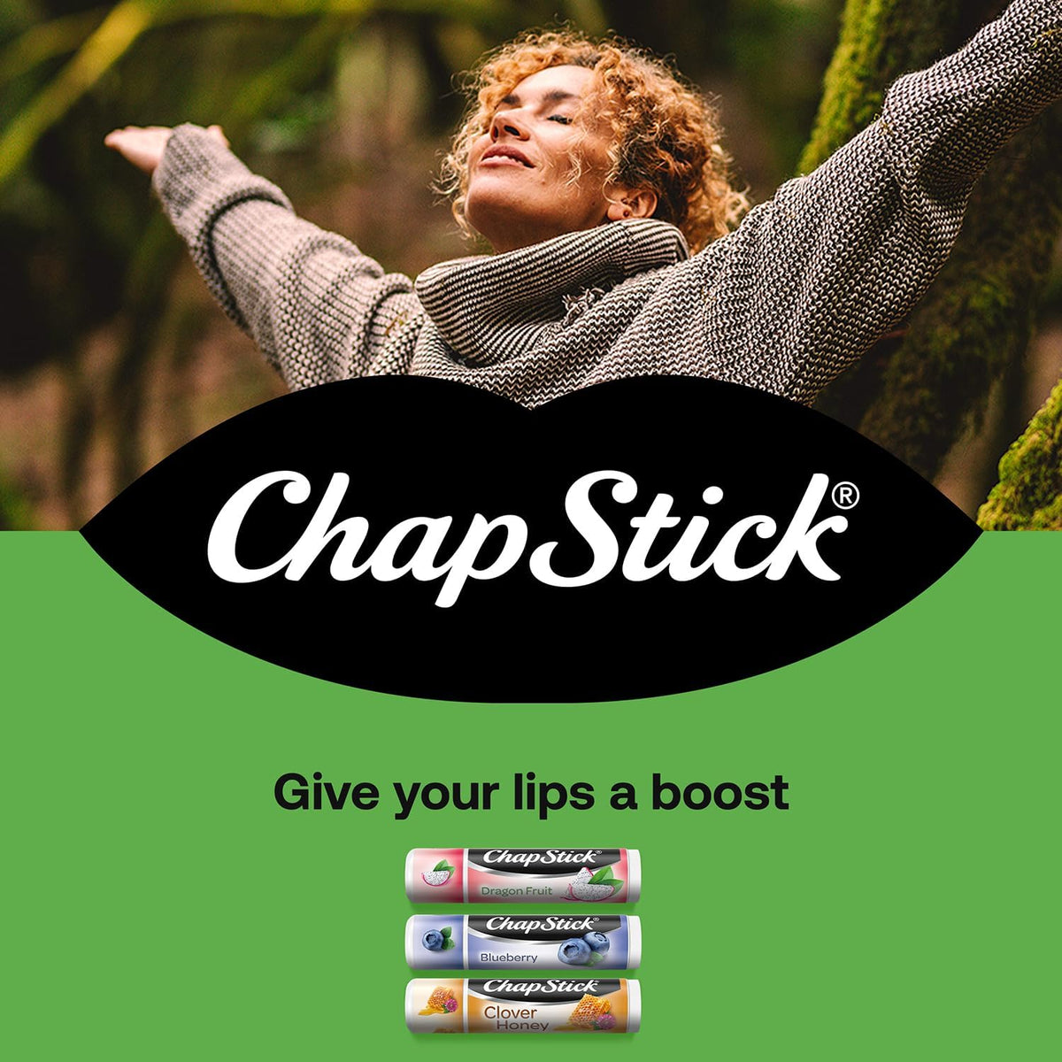 ChapStick 3-pack dragon fruit blueberry clover honey tubes