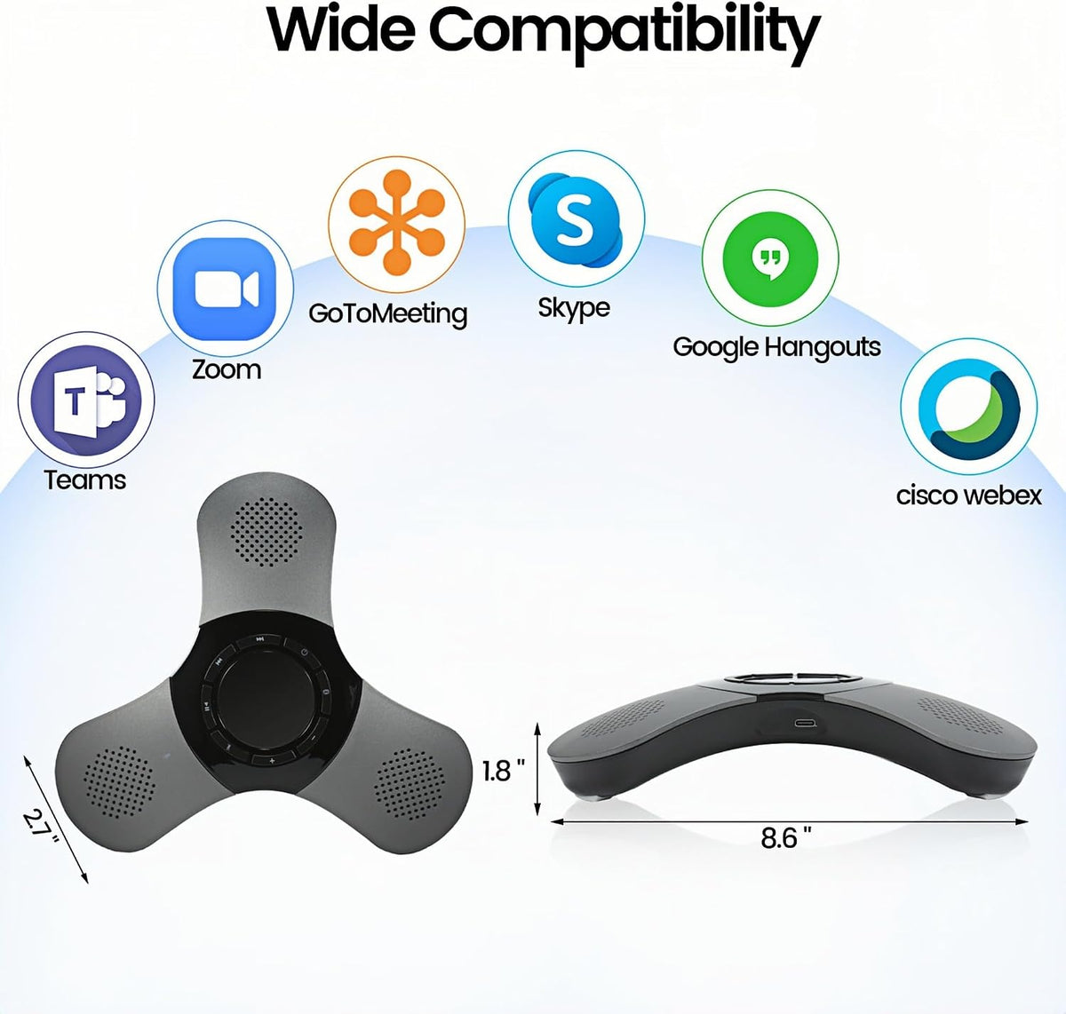 Svemei portable speakerphone in a business meeting room
