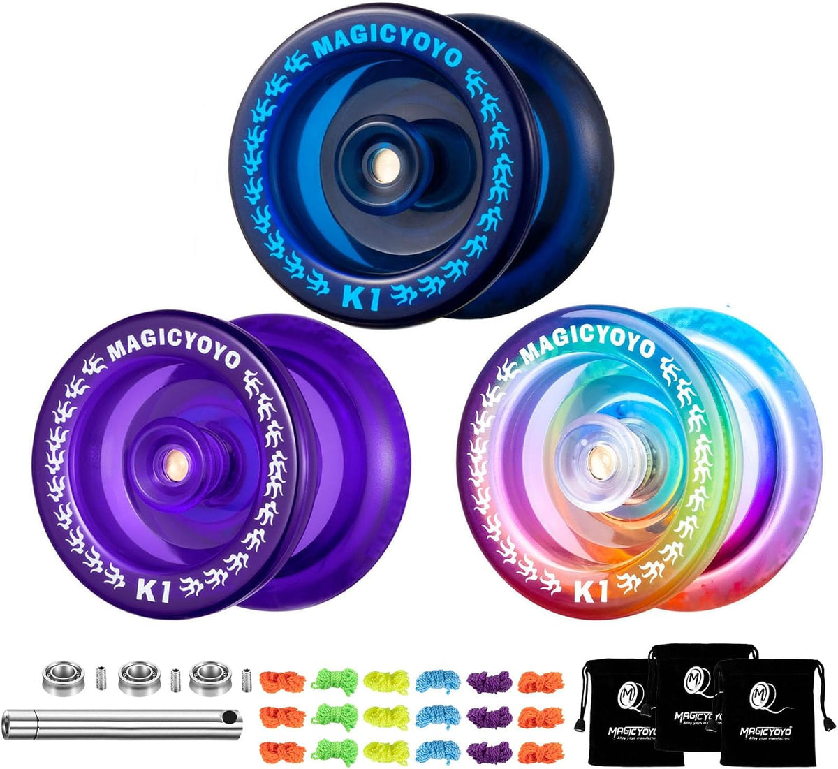 MAGICYOYO Responsive YoYo K1 Plus Glow in The Dark Green Yoyo for Beginner Kids, Plastic ABS Yo Yo with Glove, Storage Bag +12 Replacement Strings - Image 11