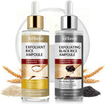 OEDPMFYL rice exfoliant ampoule set front view on display for skin smoothing