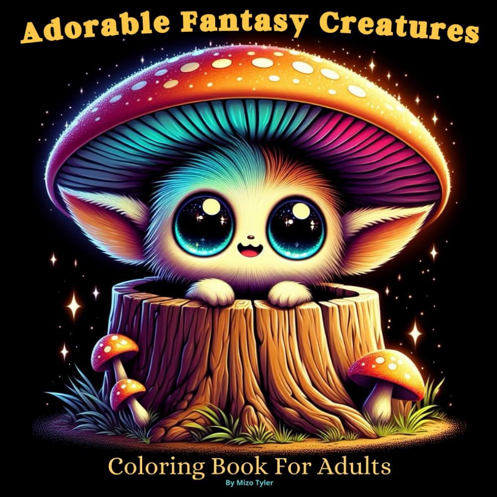 Adorable Fantasy Creatures Coloring Book For Adults: Magical Fantasy Creatures Coloring Book for Relaxation and Stress Relief - Image 1