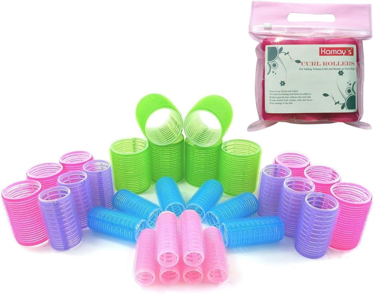 Kamay's Small Size Hair Rollers Curlers Self Grip Holding, For Hairdressing, Design Gripping Sticky Cling Style For DIY Or Salon (25mm/1" 12PCS) Random Color - Image 10
