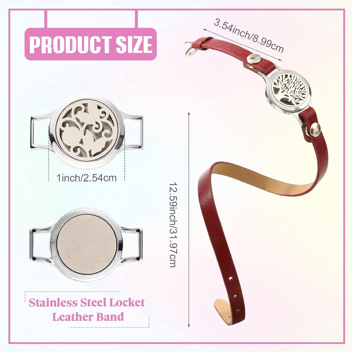 Bonuci wrap-around leather diffuser bracelet worn on wrist