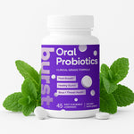 Burst Dental Probiotics 45 Count front bottle view for bad breath treatment.