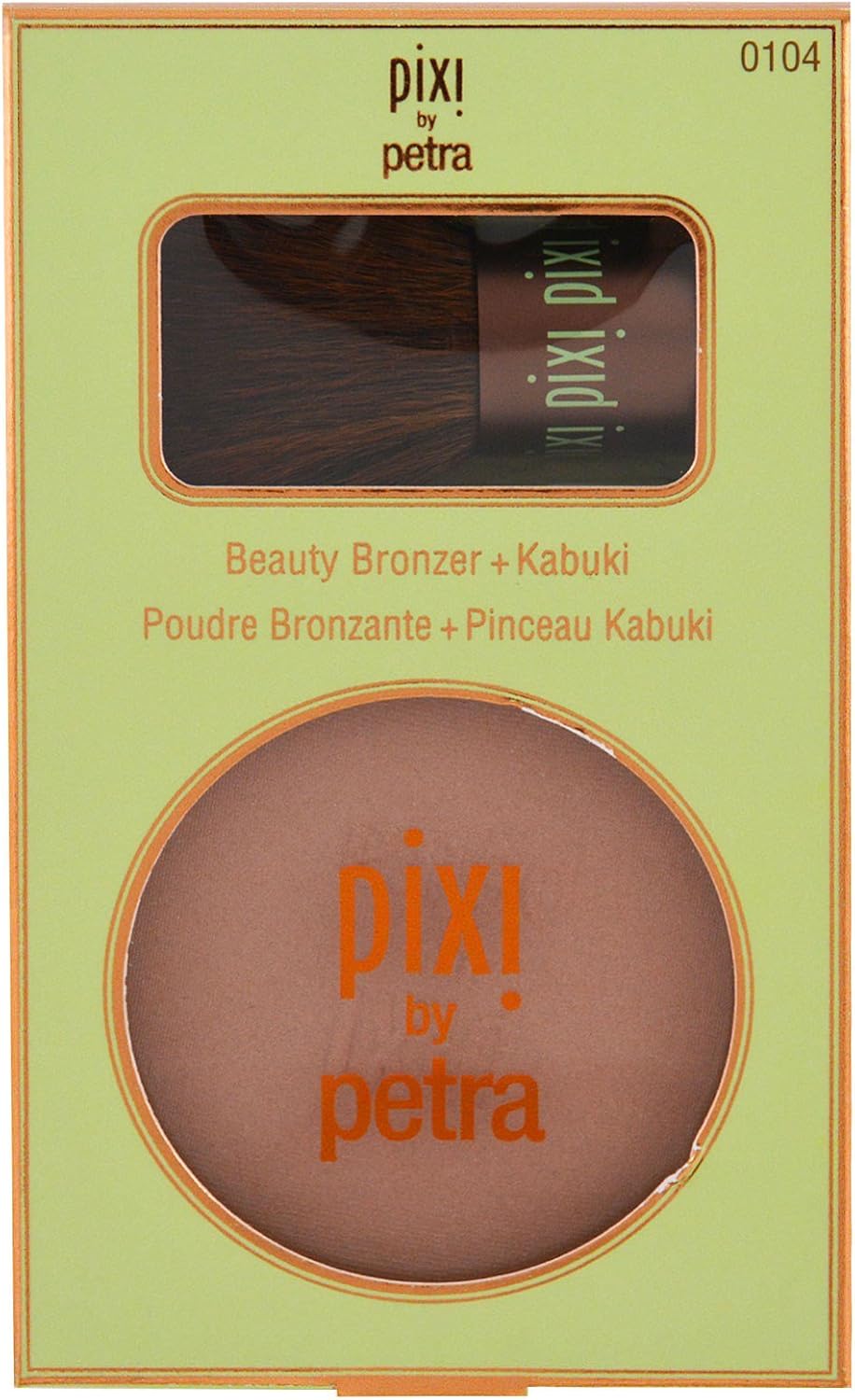 Open Pixi hydrating bronzing powder pan with the included soft kabuki blending brush