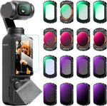 K&F Concept 16 Pack Filter Kit for DJI Osmo Pocket 3 front view showing magnetic lens selection.