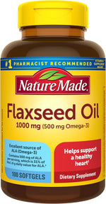 Nature Made Flaxseed Oil 1000 mg Softgels, 180 Softgels | Fish Free Omega 3 Supplement, Dietary Supplement for Heart Health Support, 180 Day Supply - Image 9