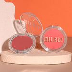 Milani dual purpose cheek blush and lip balm tint compact displayed open.