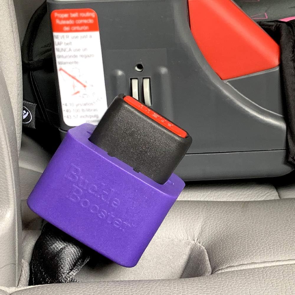 Seat Belt Extender Pros Buckle Booster purple stabilizer front view