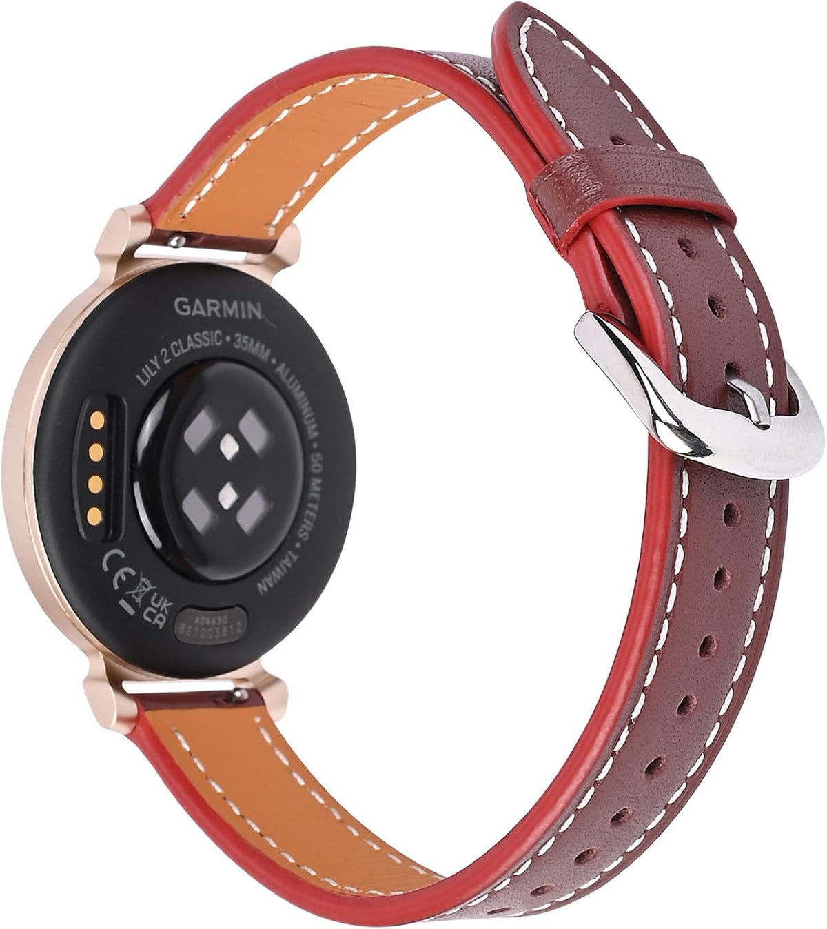 C2D Joy leather strap for Garmin Lily front view
