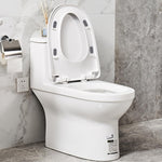 Installed toilet seat bumper in modern bathroom setting