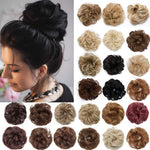 S-Noilite hair bun extension front view showcasing wavy scrunchie texture