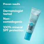 Bliss broad spectrum SPF thirty mineral sunscreen tube back label