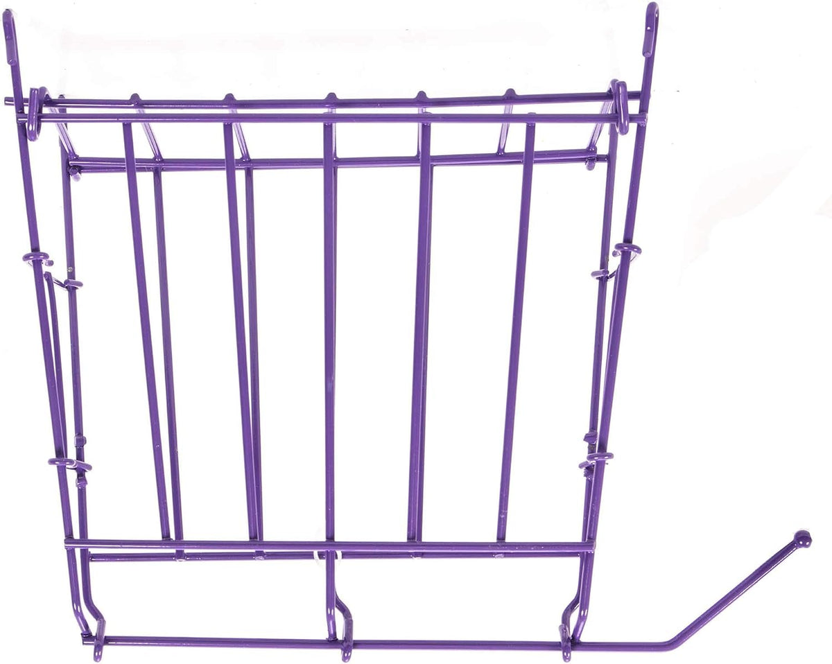 Included mineral salt lick holder on metal small pet feeder