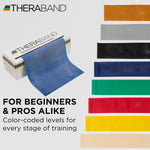 Theraband blue latex band for lower body rehabilitation exercise